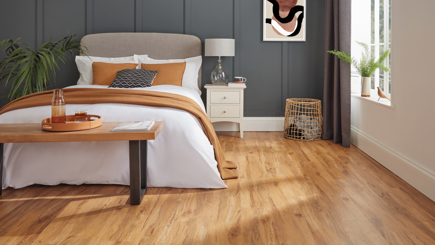 Bedroom with Van Gogh gluedown VGW49T | rigid core SCB49