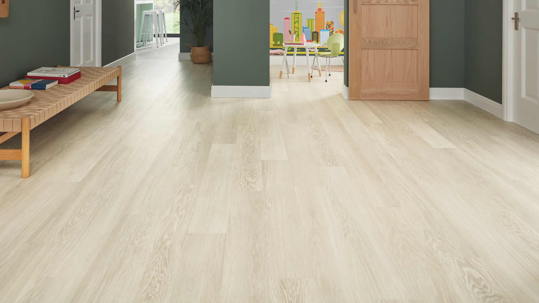 Karndean Nordic Limed Oak wood flooring in a Hallway