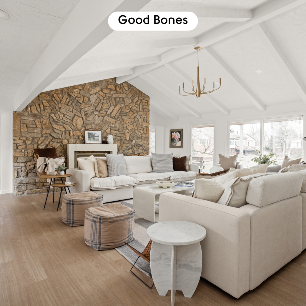 Natural Prime Oak VGW115T floors Mina Starsiak-Hawk's lakehouse living room